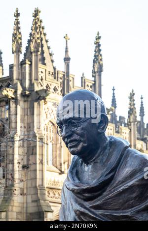 Statue du Mahatma Gandhi à Manchester, Royaume-Uni Banque D'Images