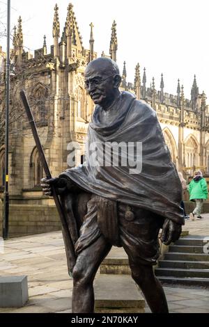 Statue du Mahatma Gandhi à Manchester, Royaume-Uni Banque D'Images