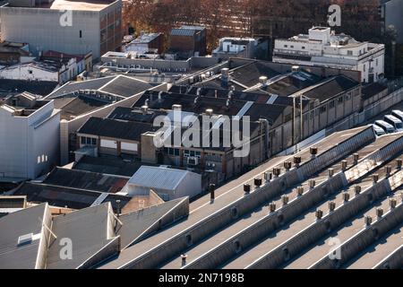 vue aérienne d'une zone industrielle Banque D'Images