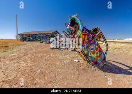 The Bug Ranch, route 66, Amérique, États-Unis Banque D'Images