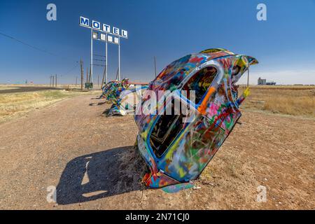 The Bug Ranch, route 66, Amérique, États-Unis Banque D'Images