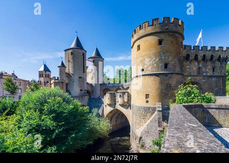 Metz, porte de ville porte allemande (porte des Allemands) de la muraille de ville en Lorraine (Lothringen), Moselle (Moselle), France Banque D'Images