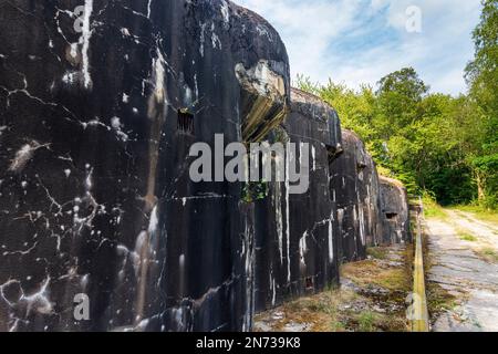 Siersthal (Sierstal, Siirschel), Ouvrage Simserhof est un gros-barrage de la ligne Maginot, bloc 6 en Lorraine (Lothringen), Moselle (Moselle), France Banque D'Images