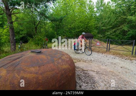 Siersthal (Sierstal, Siirschel), Ouvrage Simserhof est un gros-barrage de la ligne Maginot, bloc 4 en Lorraine (Lothringen), Moselle (Moselle), France Banque D'Images