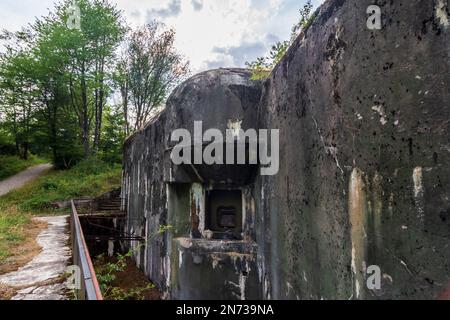 Siersthal (Sierstal, Siirschel), Ouvrage Simserhof est un gros-barrage de la ligne Maginot, bloc 6 en Lorraine (Lothringen), Moselle (Moselle), France Banque D'Images