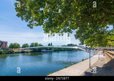 Thionville (Diedenhofen), Moselle, passerelle piétonne Passerelle de l'Europe en Lorraine (Lothringen), Moselle (Moselle), France Banque D'Images