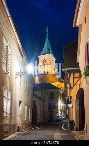 Ribeauville (Rappoltsweiler, Rappschwihr), l'église catholique Saint-Grégoire (Église catholique Saint-Grégoire) en Alsace (Elssass), Haut-Rhin (Oberelsss), France Banque D'Images