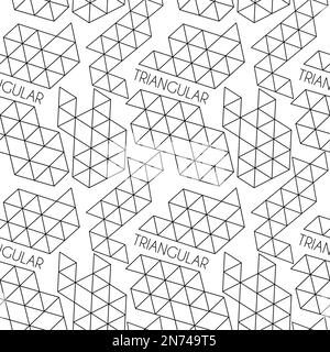 Motif noir et blanc sans couture avec polygones triangulaires. Graphiques vectoriels géométriques Illustration de Vecteur