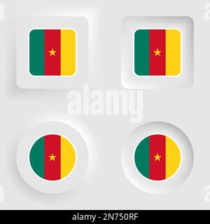 Ensemble d'étiquettes et de graphiques neumatiques du Cameroun. Élément d'impact pour l'utilisation que vous voulez en faire. Illustration de Vecteur