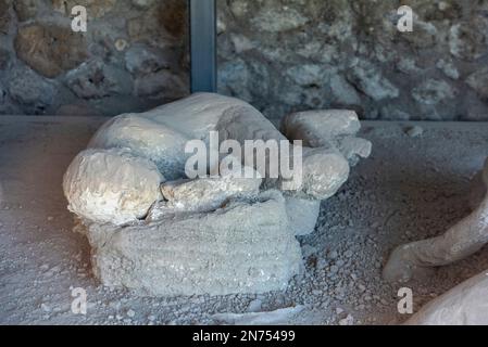 Pompéi, Italie, les habitants de Pompeiian ont pétrifié dans leur dernière situation de vie, le sud de l'Italie Banque D'Images