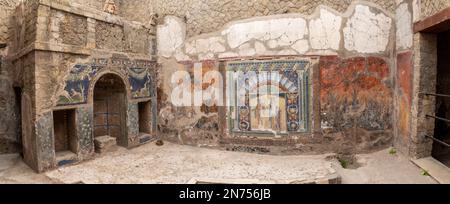 Herculanum, Italie, Maison de Neptune et Amphitrite à Herculanum, Italie Banque D'Images