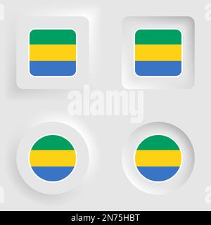 Ensemble d'étiquettes et de graphiques de la pneumonie du Gabon. Élément d'impact pour l'utilisation que vous voulez en faire. Illustration de Vecteur