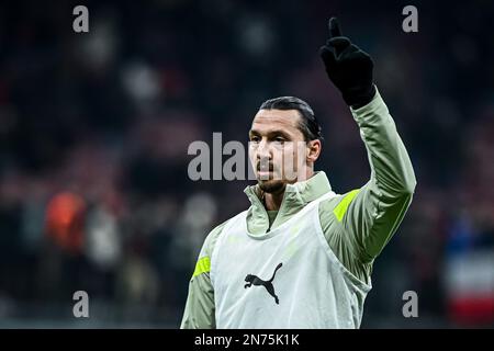 Milan, Italie. 10th févr. 2023. Zlatan Ibrahimovic de l'AC Milan se réchauffe avant le match de football de la série A AC Milan contre Turin au stade San Siro de Milan, Italie sur 10 février 2023 crédit: Piero Cruciatti/Alay Live News Banque D'Images