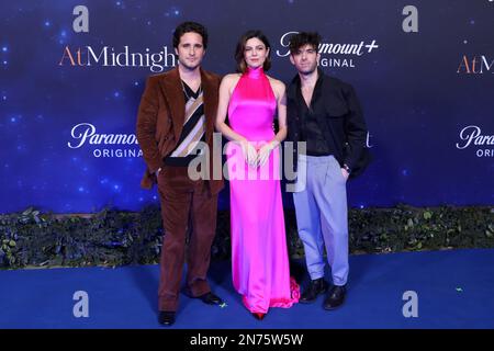 Diego Boneta y Mónica Bárbaro, pendant le tapis bleu du film 'à minuit' au centre culturel Roberto Cantoral sur 09 février 2023 à Mexico, Mexique. Banque D'Images