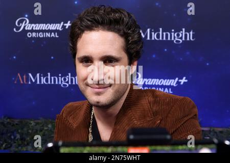 Diego Boneta, pendant le tapis bleu du film "à minuit" au centre culturel Roberto Cantoral sur 09 février 2023 à Mexico, Mexique. Banque D'Images