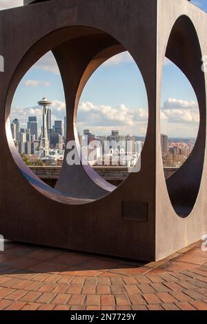 Vue de l'après-midi depuis Kerry Park of the Seattle Skyline, Washington, États-Unis, (2005) Banque D'Images