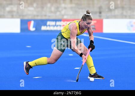 Sydney, Australie. 10th févr. 2023. Penny Squibb de l'équipe australienne de hockey féminin en action pendant le match de la Ligue Pro Australie contre Chine de la Fédération internationale de hockey qui a eu lieu au centre de hockey du parc olympique de Sydney. Score final Australie 3:1 Chine. Crédit : SOPA Images Limited/Alamy Live News Banque D'Images