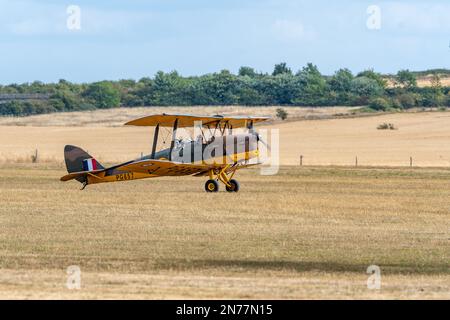 Imperial War Museum Duxford , DH Tiger Moth Banque D'Images