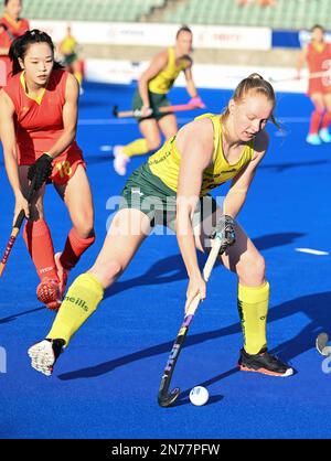 Sydney, Australie. 10th févr. 2023. Amy Lawton de l'équipe australienne de hockey féminin en action pendant le match de la Ligue Pro Australie contre Chine de la Fédération internationale de hockey qui s'est tenu au centre de hockey du parc olympique de Sydney. Score final Australie 3:1 Chine. (Photo par Luis Veniegra/SOPA Images/Sipa USA) crédit: SIPA USA/Alay Live News Banque D'Images