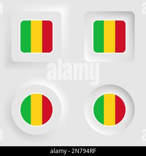 Ensemble d'étiquettes et de graphiques neumatiques du Mali. Élément d'impact pour l'utilisation que vous voulez en faire. Illustration de Vecteur