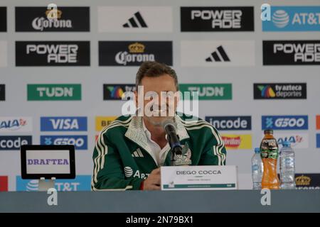 Mexiko Stadt, Mexique. 10th févr. 2023. L'Argentine Diego Cocca est présenté comme le nouvel entraîneur de l'équipe nationale mexicaine de football. L'ancien défenseur a travaillé comme entraîneur de club au Mexique, en Argentine et en Colombie. Credit: Gerardo Vieyra/dpa/Alay Live News Banque D'Images