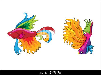 2 illustration du vecteur Betta Fish Illustration de Vecteur