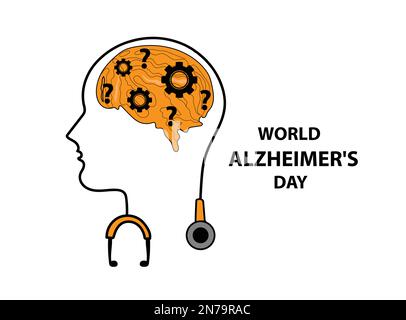 Journée mondiale de la maladie d'Alzheimer Illustration de Vecteur