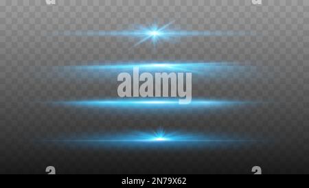 Jeu de flambeaux et de lentilles brillantes. Lumières brillantes isolées sur fond transparent. Illustration vectorielle Illustration de Vecteur