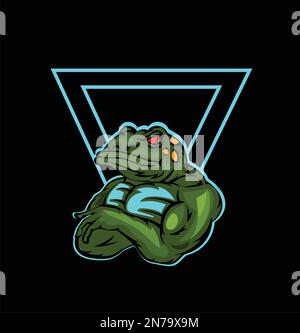 Illustration vectorielle du logo grenouille mascotte Illustration de Vecteur