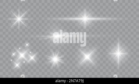 Ensemble d'étoiles brillantes. Sparks vectoriels isolés. Illustration de Vecteur