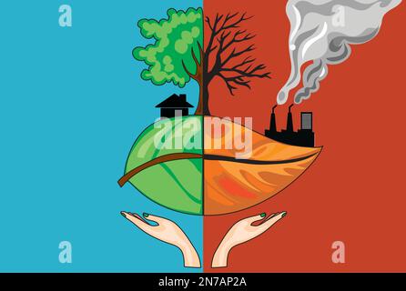 illustration du vecteur de pollution mondiale Illustration de Vecteur