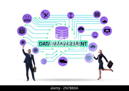 Les professionnels du concept de gestion des données Banque D'Images