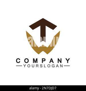 Lettre initiale avec logo ou tw logo vector modèle de conception Illustration de Vecteur