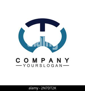 Lettre initiale avec logo ou tw logo vector modèle de conception Illustration de Vecteur