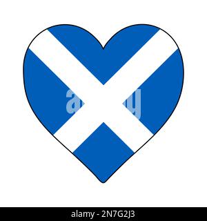 Drapeau écossais en forme de coeur. J'adore l'Ecosse. Visitez l'Ecosse. Europe du Nord. Europe. Union européenne. Conception graphique d'illustration vectorielle. Illustration de Vecteur