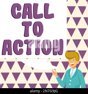 Affichage conceptuel appel à l'action. Photo conceptuelle encourager le mouvement de décision pour faire progresser la stratégie réussie Banque D'Images