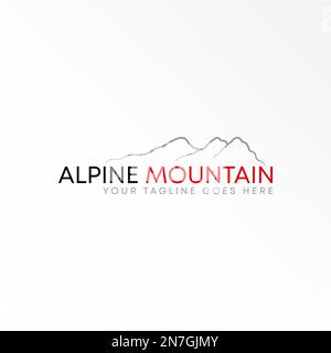 Art simple et unique ligne image montagne graphique icône logo design abstrait concept vecteur stock. Peut être utilisé comme symbole associé à Adventure. Illustration de Vecteur