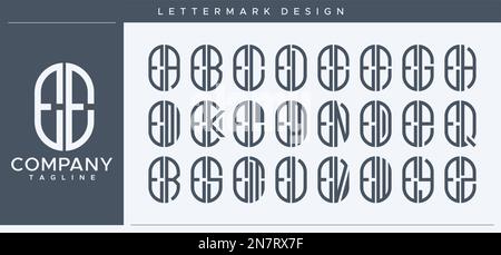 Motif abstrait lettre E du tube. Capsule moderne EE E lettre logo vecteur. Illustration de Vecteur