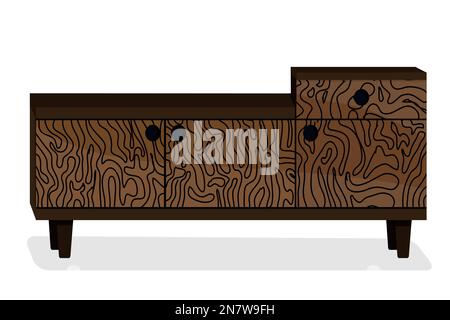 une ancienne armoire en bois vintage vector graphiques mobilier classique en bois Illustration de Vecteur
