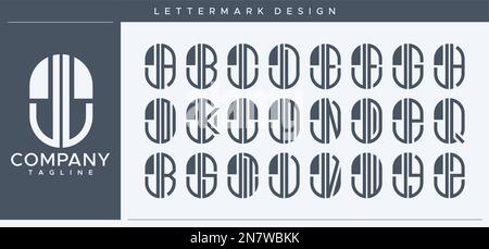 Motif abstrait tube lettre J logo. Capsule moderne JJ J lettre logo vecteur. Illustration de Vecteur