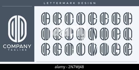 Motif tube abstrait lettre O logo. Capsule moderne ligne OO lettre logo vecteur. Illustration de Vecteur