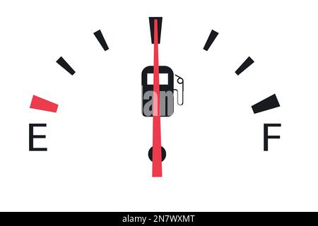 une jauge de carburant dans une voiture à une valeur moyenne Illustration de Vecteur