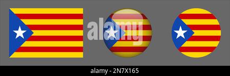 Collection Catalonia Flag Set Vector Illustration de Vecteur