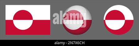 Ensemble de drapeaux du Groenland Vector Illustration de Vecteur