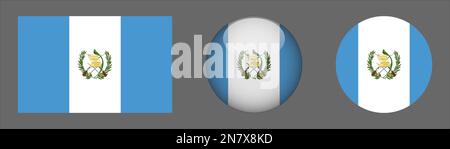 Collection Guatemala Flag Set Vector Illustration de Vecteur