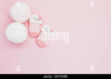 jolies petites chaussettes laine Banque D'Images