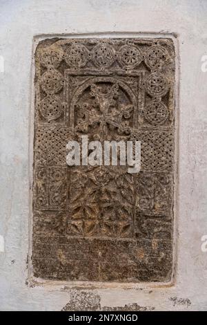 Anciennes inscriptions chrétiennes, monastère de Saint Mar Behnam, nord de l'Irak Banque D'Images