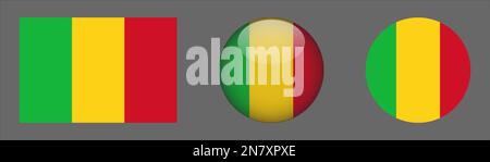Mali Flag Set collection Vector Illustration de Vecteur