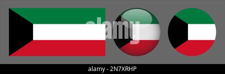 Ensemble drapeau koweïtien de collecte vecteur Illustration de Vecteur