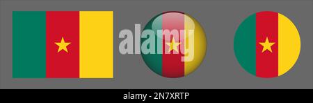 Camerounais Flag Set collection Vector Illustration de Vecteur
